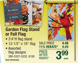 Menards Garden Flag Stand or Fall Flag offer