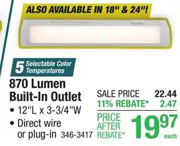 Menards 870 Lumen Built-In Outlet offer