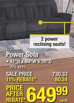 Menards Power Sofa offer