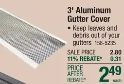Menards 3' Aluminum Gutter Cover offer
