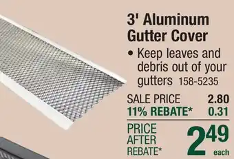 Menards 3' Aluminum Gutter Cover offer