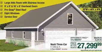 Menards Noah Three-Car offer