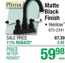 Menards Matte Black Finish offer