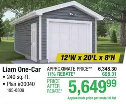 Menards Liam One-Car offer