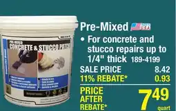 Menards Pre-Mixed offer