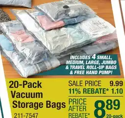 Menards 20-Pack Vacuum Storage Bags offer