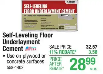 Menards Self-Leveling Floor Underlayment Cement offer
