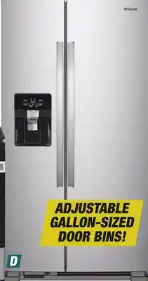 Menards Whirlpool 24.5 cu. ft. Side-by-Side Refrigerator offer