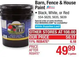 Menards Barn, Fence & House Paint offer