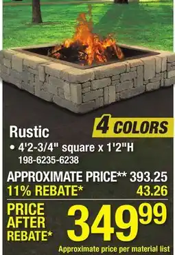 Menards Rustic offer