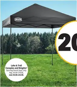 Meijer Lake & Trail Canopies and Weights offer