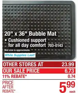 Menards 20 x 36 Bubble Mat offer