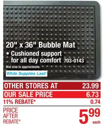 Menards 20 x 36 Bubble Mat offer