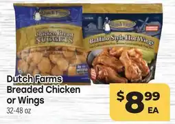 Tony’s Fresh Market Dutch Farms Breaded Chicken or Wings offer