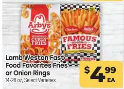 Tony’s Fresh Market Lamb Weston Fast Food Favorites Fries or Onion Rings offer