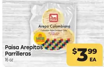 Tony’s Fresh Market Paisa Arepitas Parrilleras offer
