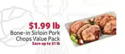 Winn Dixie Bone-In Sirloin Pork Chops Value Pack offer