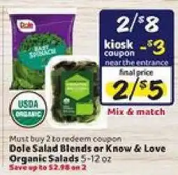 Winn Dixie Dole Salad Blends or Know & Love Organic Salads offer
