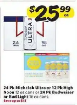 Winn Dixie Michelob Ultra or High Noon or Budweiser or Bud Light offer