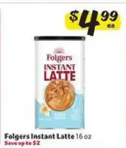 Winn Dixie Folgers Instant Latte offer