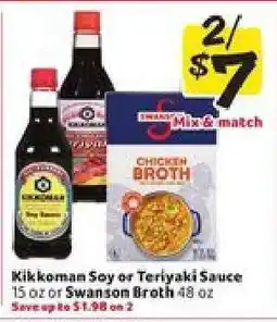 Winn Dixie Kikkoman Soy or Teriyaki Sauce or Swanson Broth offer