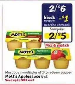 Winn Dixie Mott's Applesauce offer