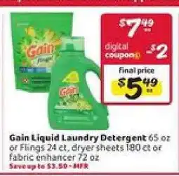 Winn Dixie Gain Liquid Laundry Detergent offer