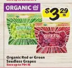 Winn Dixie Organic Red or Green Seedless Grapes offer
