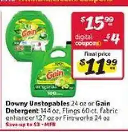 Winn Dixie Downy Unstopables or Gain Detergent offer