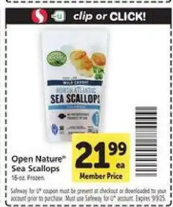 Safeway Open Nature Sea Scallops offer