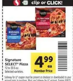 Safeway Signature SELECT Pizza offer