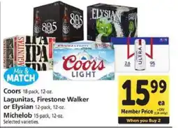 Safeway Coors, Lagunitas, Firestone Walker, Elysian, Michelob offer