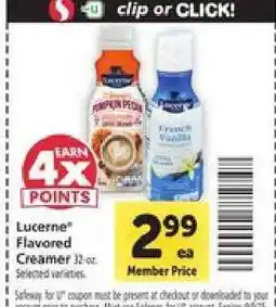 Safeway Lucerne Flavored Creamer offer