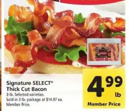 Safeway Signature SELECT Thick-Cut Bacon offer