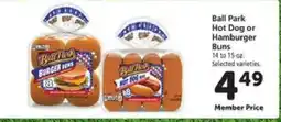 Safeway Ball Park Hot Dog or Hamburger Buns offer