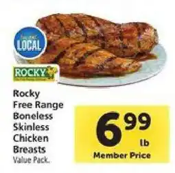 Safeway Rocky Free Range Boneless Skinless Chicken Breasts offer