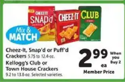 Safeway Cheez-It Snap'd or Puff'd Crackers offer