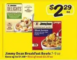 Winn Dixie Jimmy Dean Breakfast Bowls offer