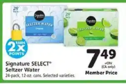 Safeway Signature SELECT Seltzer Water offer