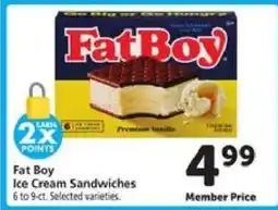 Safeway Fat Boy Ice Cream Sandwiches offer