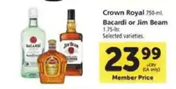 Safeway Crown Royal, Bacardi or Jim Beam offer