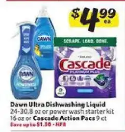 Winn Dixie Dawn Ultra Dishwashing Liquid or Cascade Action Pacs offer