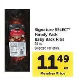 Safeway Signature SELECT Family Pack Baby Back Ribs offer
