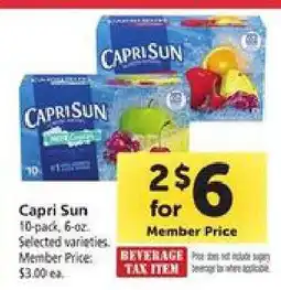 Safeway Capri Sun offer