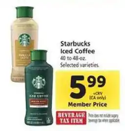 Safeway Starbucks Iced Coffee offer
