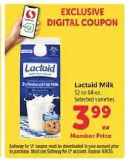 Safeway Lactaid Milk offer