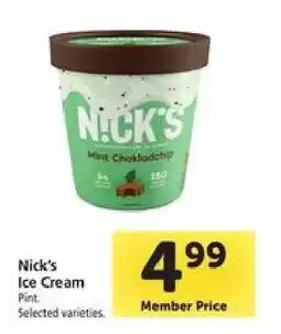 Safeway Nick's Ice Cream offer
