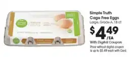Kroger Simple Truth Cage-Free Eggs offer