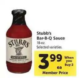 Safeway Stubb's Bar-B-Q Sauce offer