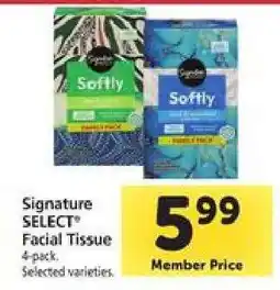 Safeway Signature Select Facial Tissue offer